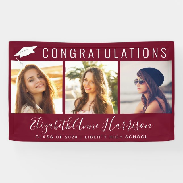 Burgundy-Welcome-Grafik Banner (Horizontal)
