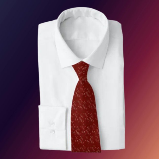 Burgundy Whimsy Doodle Necktie Krawatte (Von Creator hochgeladen)
