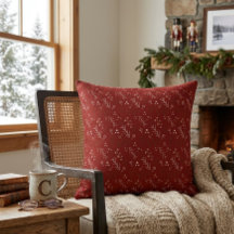 Burgundy Whimsy Doodle Throw Kissen