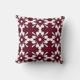 Burgundy & White Bold Modernes Muster Kissen Kisse