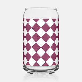 Burgundy White Checker Diamond Pattern Dosenglas