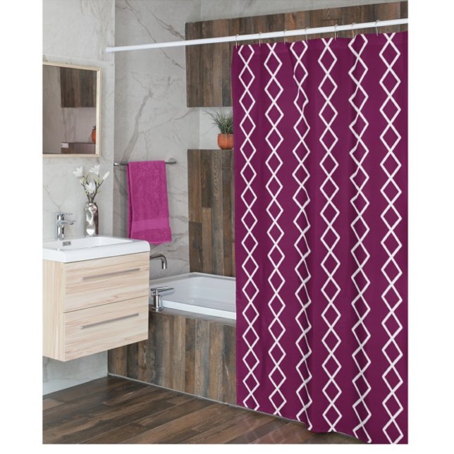 Burgundy White Geometric Duschvorhang (Von Creator hochgeladen)