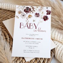 Burgundy Wildblumen Baby in Bloom Baby Dusche