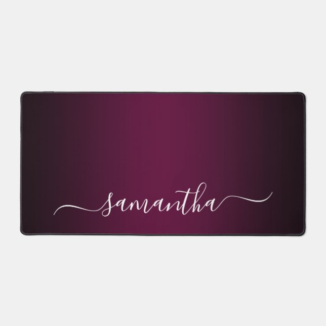 Burgundy Wine Gradient Elegant Name Schreibtischunterlage (Vorderseite)