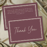 Burgundy Wine Minimalist Frame Wedding Dankeskarte<br><div class="desc">Celebrate your love with this minimalist burgundy wine wedding thank you card design. Featuring a modern double frame,  it's perfect for an elegant autumn ceremony. This earthy,  modern look offers a warm and sophisticated feel for your fall hued wedding. Created by Simply Farmhouse Press.</div>