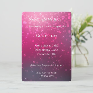 Burgundy Wine Pink Bokeh Geburtstag Einladung