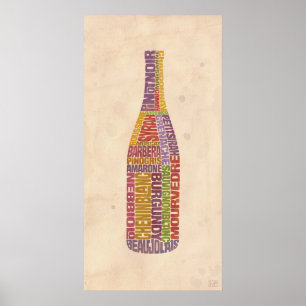 Burgundy Wine Word Flasche Poster
