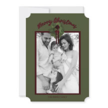 Burgundy Wreath Personalisierte Weihnachtskarte