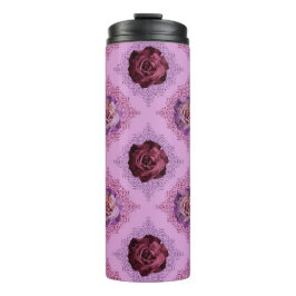 BURGUNGS- UND PINKWASSERFARBEN-BLUME THERMOSBECHER