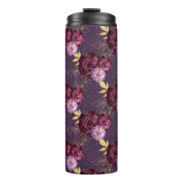 BURGUNGS- UND PINKWASSERFARBEN-BLUME THERMOSBECHER