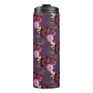 BURGUNGS- UND PINKWASSERFARBEN-BLUME THERMOSBECHER