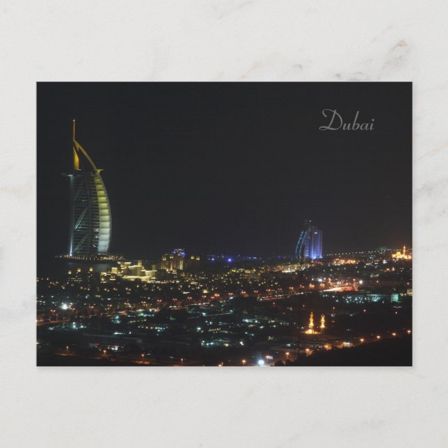 Burj Al Arab in night, Dubai - Postcard Postkarte (Vorderseite)