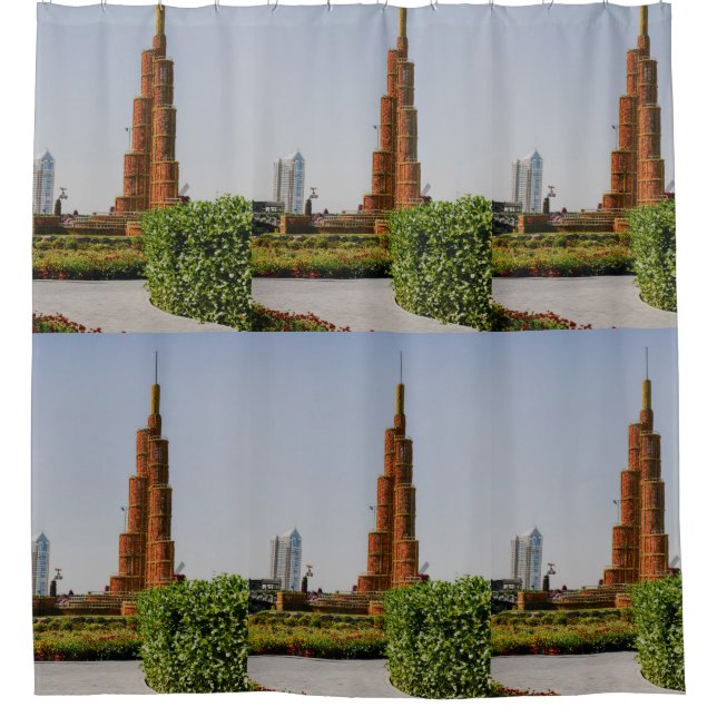 Burj Khalifa, Dubai Miracle Garden Duschvorhang (Vorderseite)