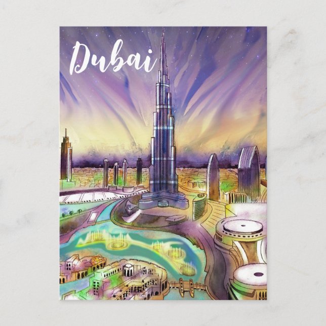 Burj Khalifa, Dubai Postcard Postkarte (Vorderseite)