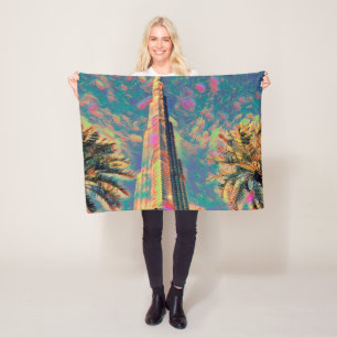 Burj Khalifa Gemälde Fleecedecke