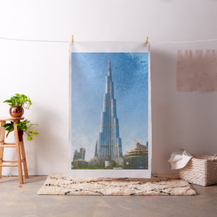 Burj Khalifa, Gemälde in Dubai Stoff