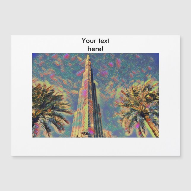 Burj Khalifa Gemälde Magnetkarte (Vorderseite)