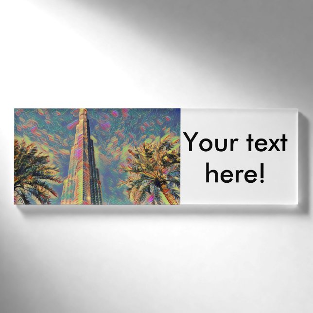 Burj Khalifa Gemälde Namenschild (Vorderseite)