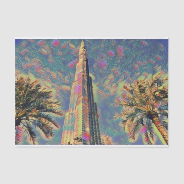 Burj Khalifa Gemälde Seidenpapier (Vorderseite)