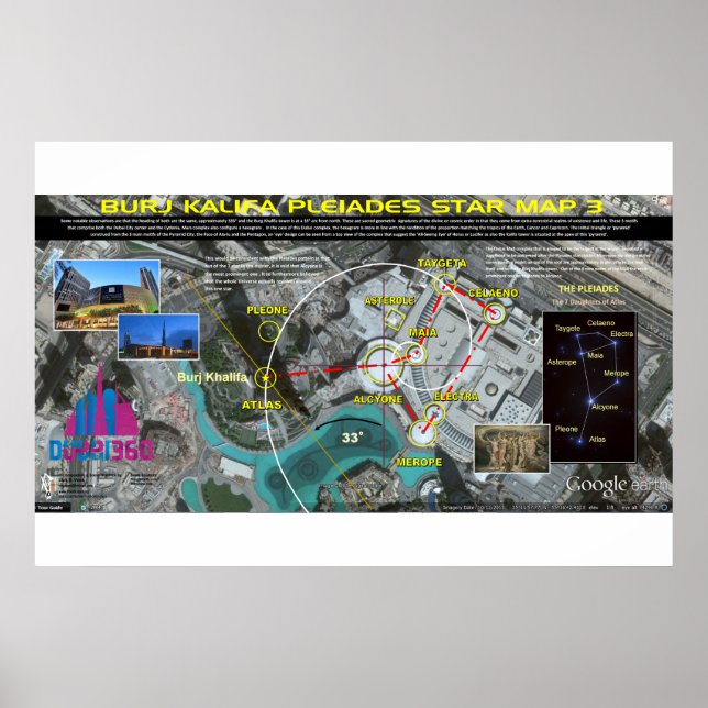Burj Khalifa Pleiades Muster 3 Poster (Vorne)