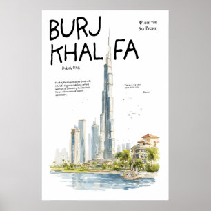 Burj-Khalifa-Poster  Dubai Vereinigte Arabische Em Poster
