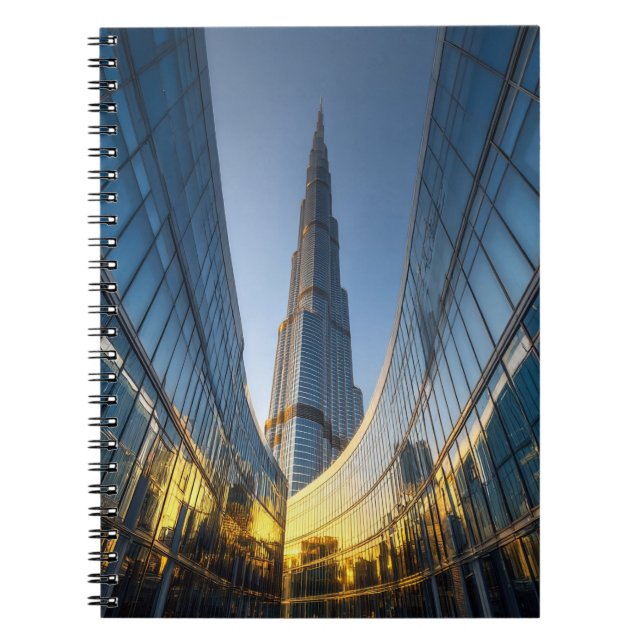 Burj Khalifa Reflections Notebook - Dubai Skyline Notizblock (Vorderseite)