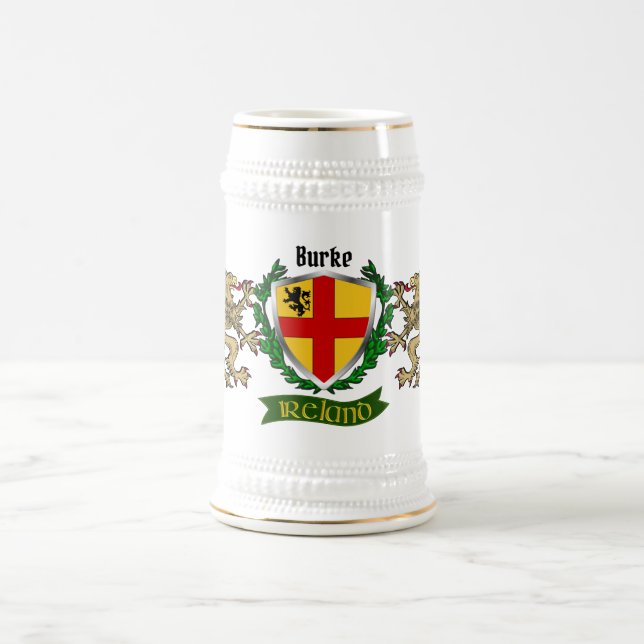 Burke Irish Shield Personalisiert Bierglas (Mittel)
