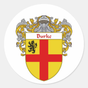 Burke-Wappen (überzogen) Runder Aufkleber