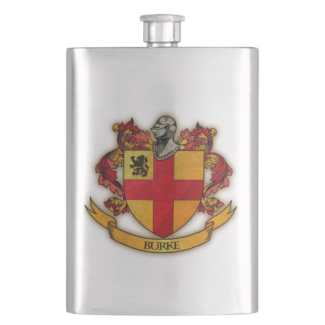 Burke-Wappenflasche Flachmann (Vorderseite)