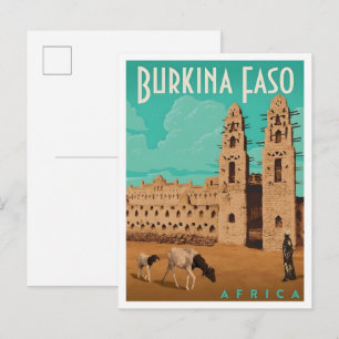Burkina Faso Afrika Vintage Reise Postkarte