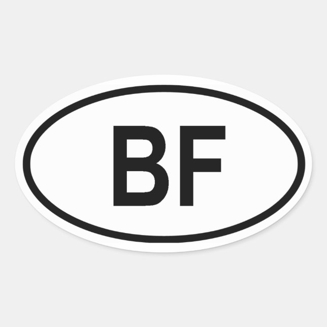 Burkina Faso ‚BF‘ Ovaler Aufkleber (Vorderseite)