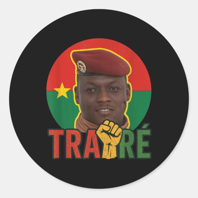 Burkina Faso - Bravo Kapitän Ibrahim Traoré _ Thom Runder Aufkleber (Vorderseite)