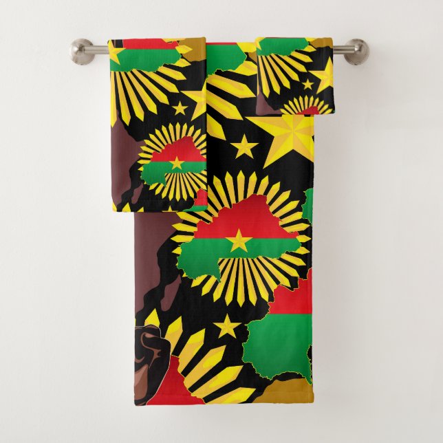 Burkina Faso Carte, drapeau et première révolution (En situation)