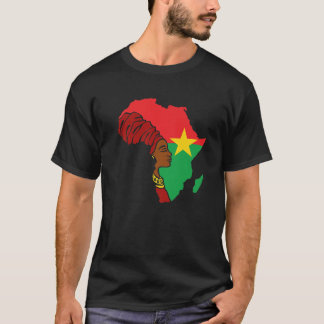 Burkina Faso Flag Afrika Karte ethnisches Erbe Sch T-Shirt