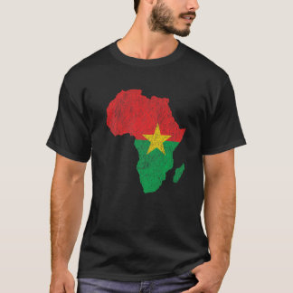Burkina Faso Flag Afrika Kontinentale Silhouette G T-Shirt