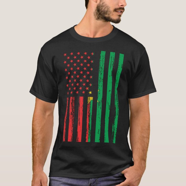 Burkina Faso Flag Amerika Es liegt in meiner DNA f T-Shirt (Vorderseite)