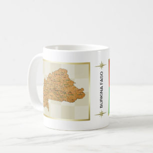 Burkina Faso Flagge + Karten-Tasse Kaffeetasse