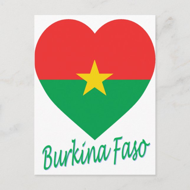 Burkina Faso Flaggenherz Postkarte (Vorderseite)