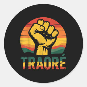 Burkina Faso-ibrahim Traoré _ Thomas Sankara T-shi Runder Aufkleber