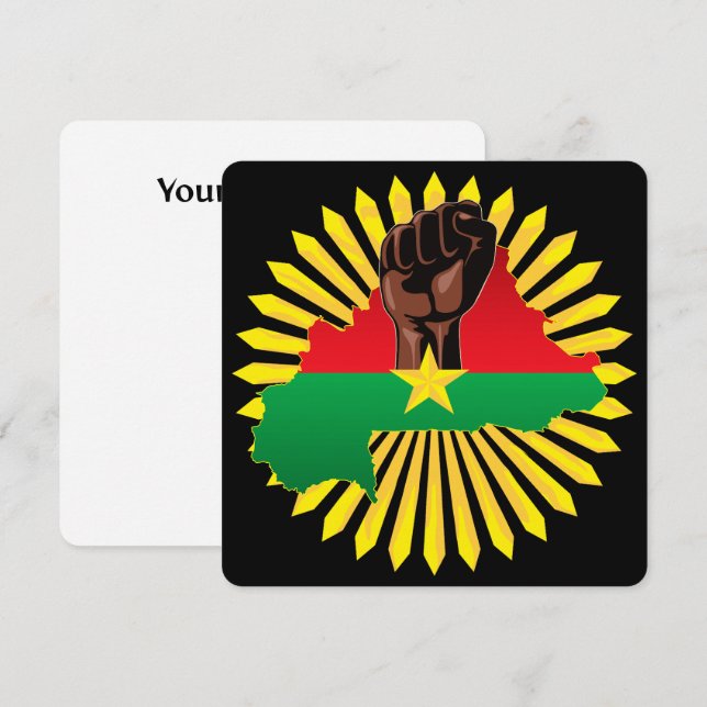Burkina Faso Karte, Flagge und Revolution Fest (Vorne/Hinten)