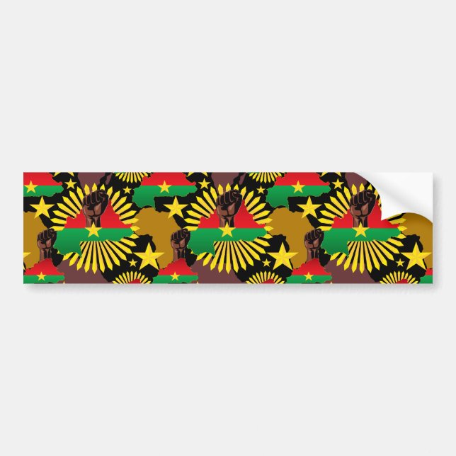 Burkina Faso Karte, Flagge und Revolution Fest Autoaufkleber (Vorne)