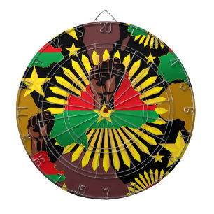 Burkina Faso Karte, Flagge und Revolution Fest Dartscheibe