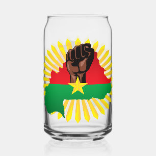 Burkina Faso Karte, Flagge und Revolution Fest Dosenglas