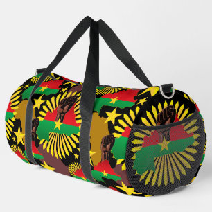 Burkina Faso Karte, Flagge und Revolution Fest Duffle Bag