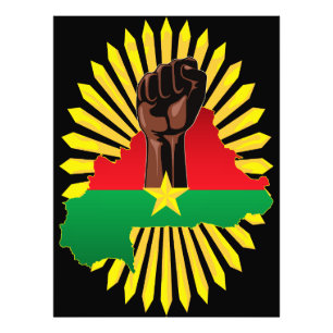 Burkina Faso Karte, Flagge und Revolution Fest Fotodruck