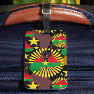 Burkina Faso Karte, Flagge und Revolution Fest Gepäckanhänger
