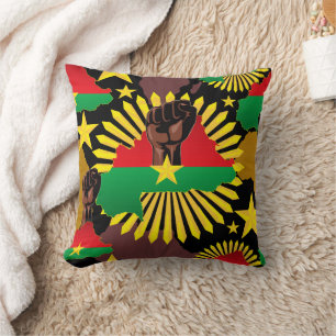 Burkina Faso Karte, Flagge und Revolution Fest Kissen