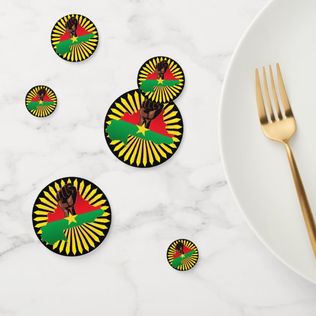 Burkina Faso Karte, Flagge und Revolution Fest Konfetti (Gruppe)