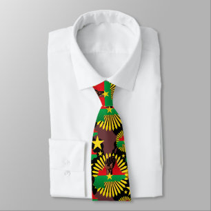 Burkina Faso Karte, Flagge und Revolution Fest Krawatte