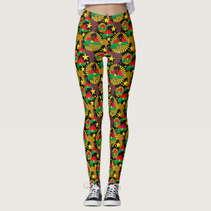 Burkina Faso Karte, Flagge und Revolution Fest Leggings